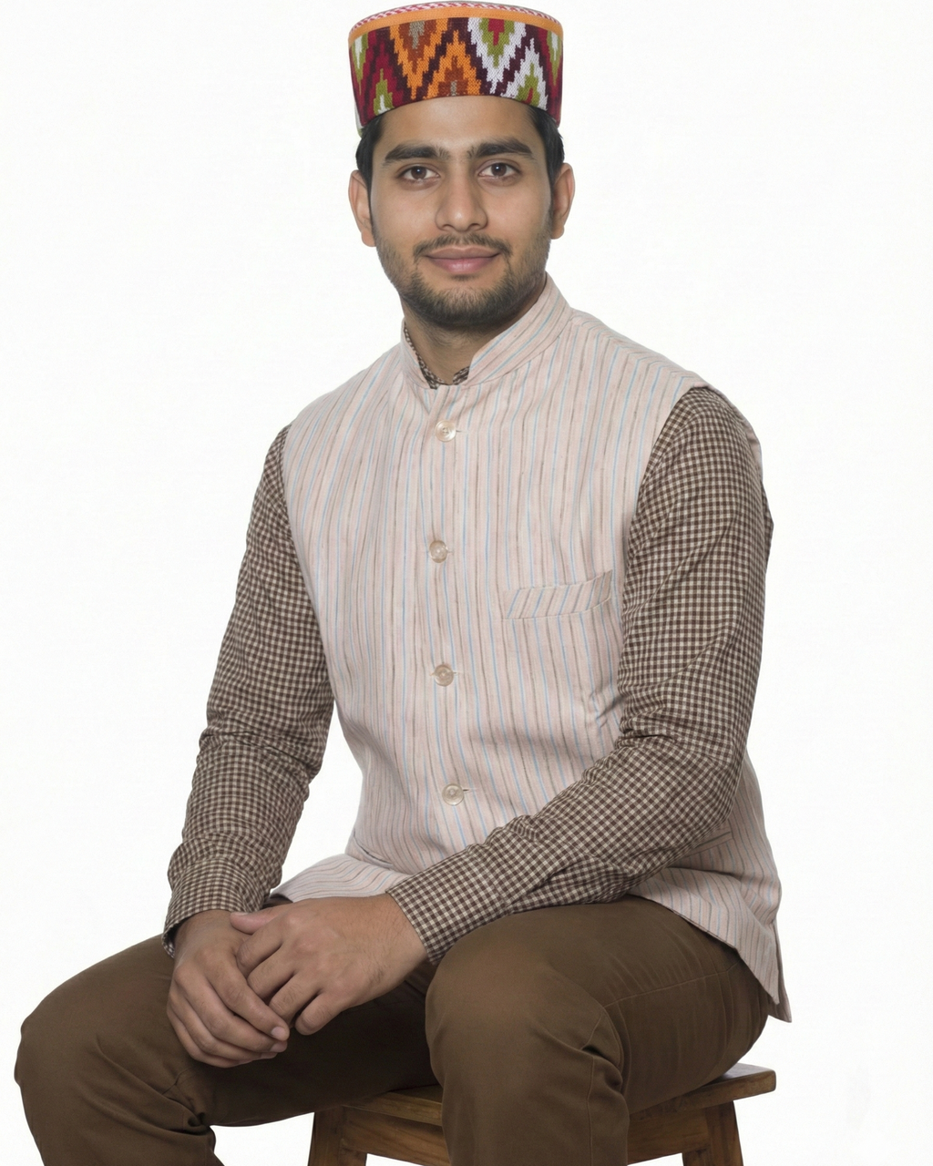 Traditional Himachali Woolen Kullu Topi / Cap- LEHARI | handcrafted | intricately woven band