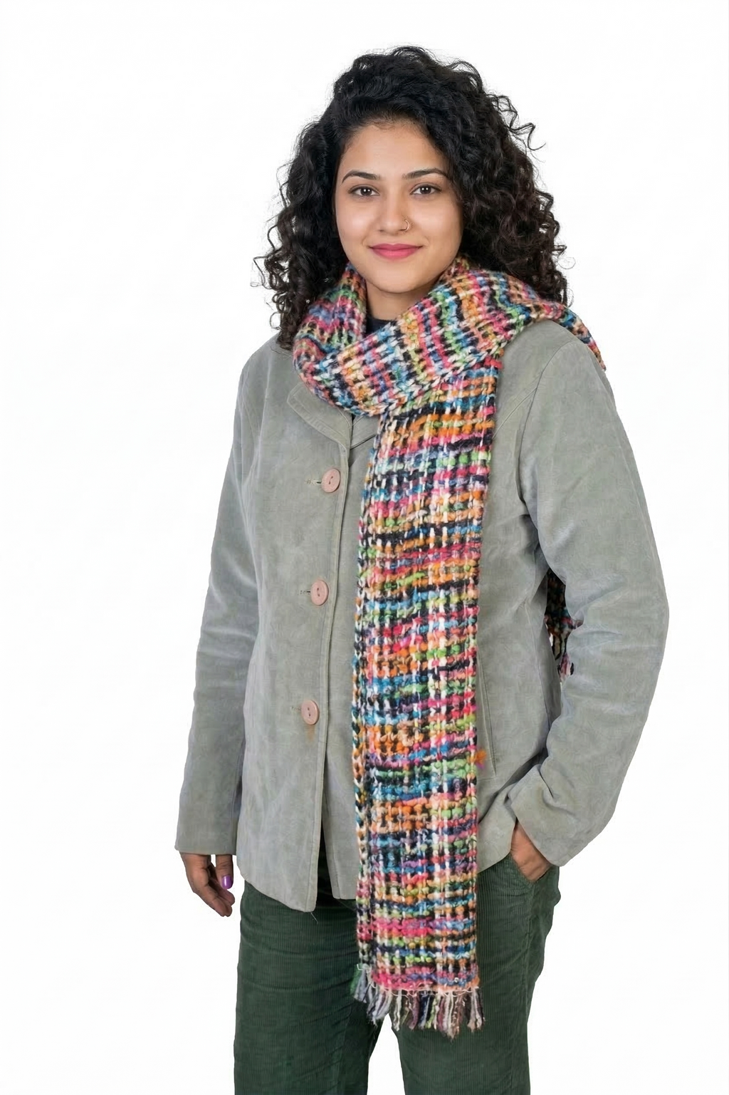 Women | Knitted Woolen Muffler | assorted multicoloured & textured pattern