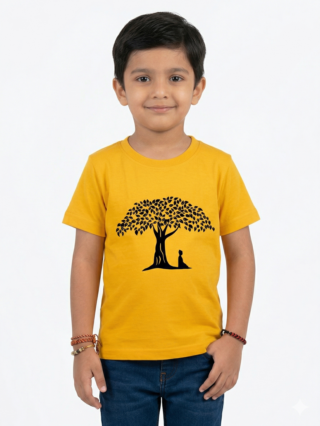 Kids | 'Buddha Tree' Cotton T-Shirt | round neck | intricate graphics