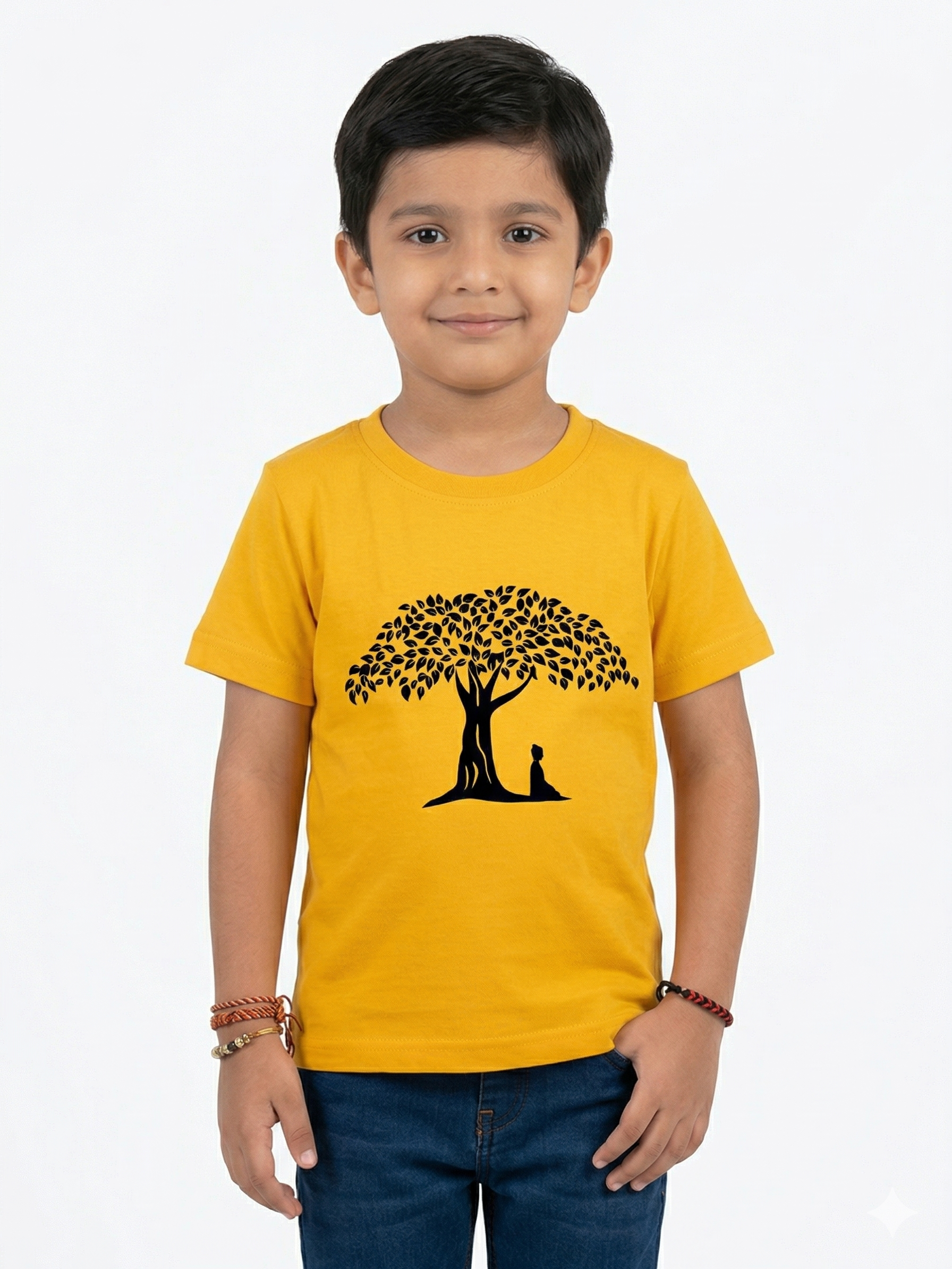 Kids | 'Buddha Tree' Cotton T-Shirt | round neck | intricate graphics