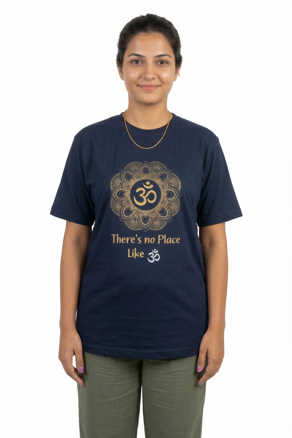 Unisex | 'Om' Cotton Yoga T-Shirt | half sleeve | round neck | stretchable loose fit