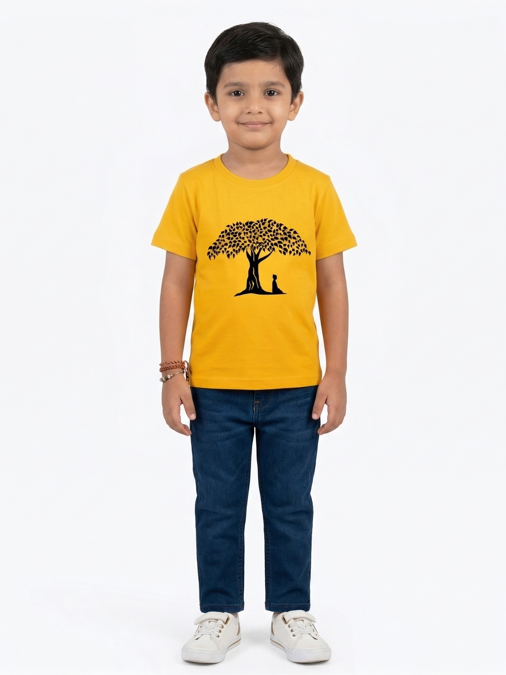 Kids | 'Buddha Tree' Cotton T-Shirt | round neck | intricate graphics
