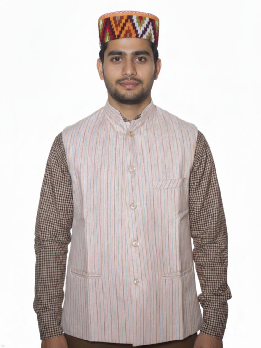 Traditional Himachali Woolen Kullu Topi / Cap- LEHARI | handcrafted | intricately woven band