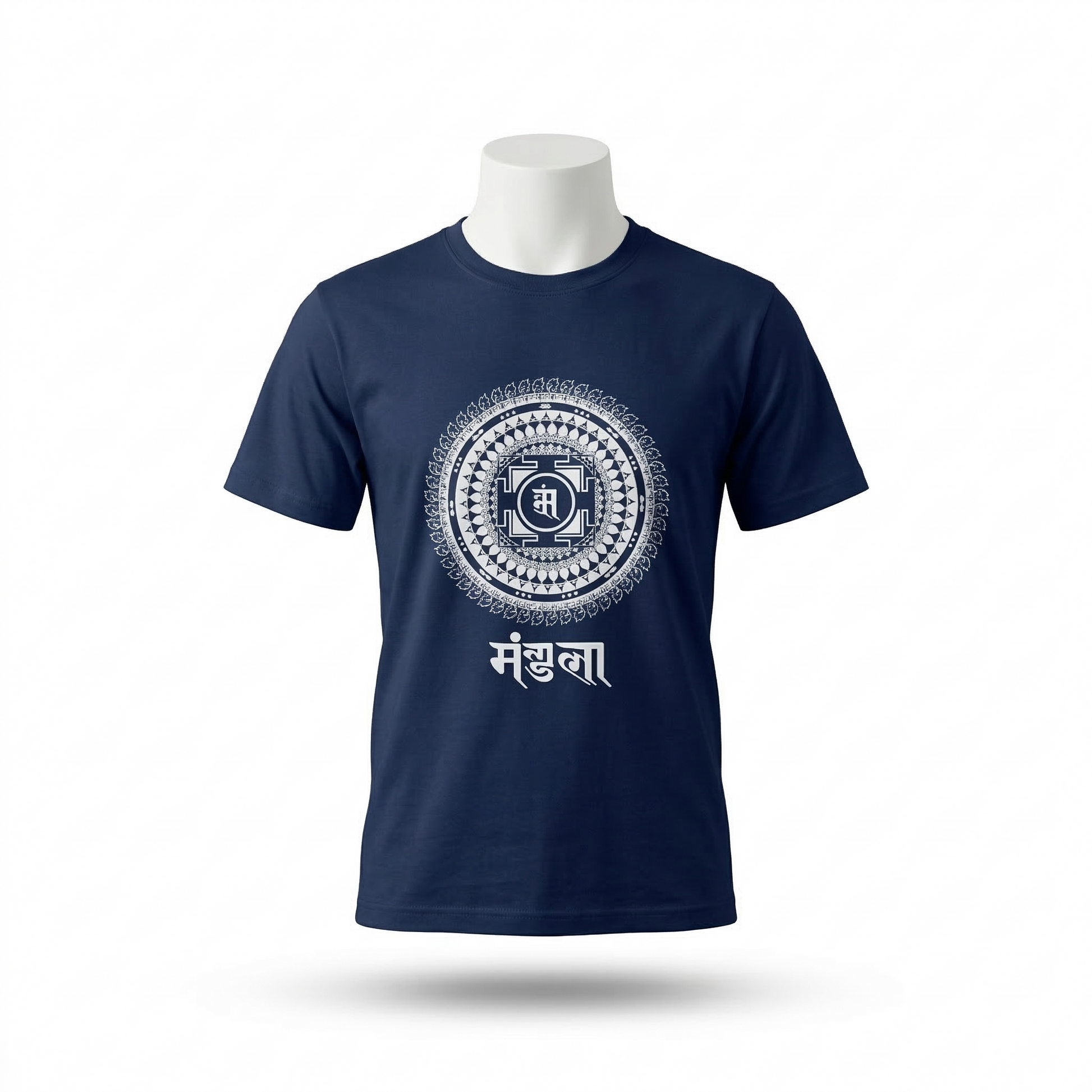 Unisex | 'Mandala' Cotton Yoga T-Shirt | half sleeve | round neck | stretchable loose fit