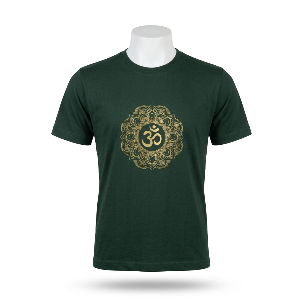 Unisex | 'Om' Cotton Yoga T-Shirt | half sleeve | round neck | stretchable loose fit