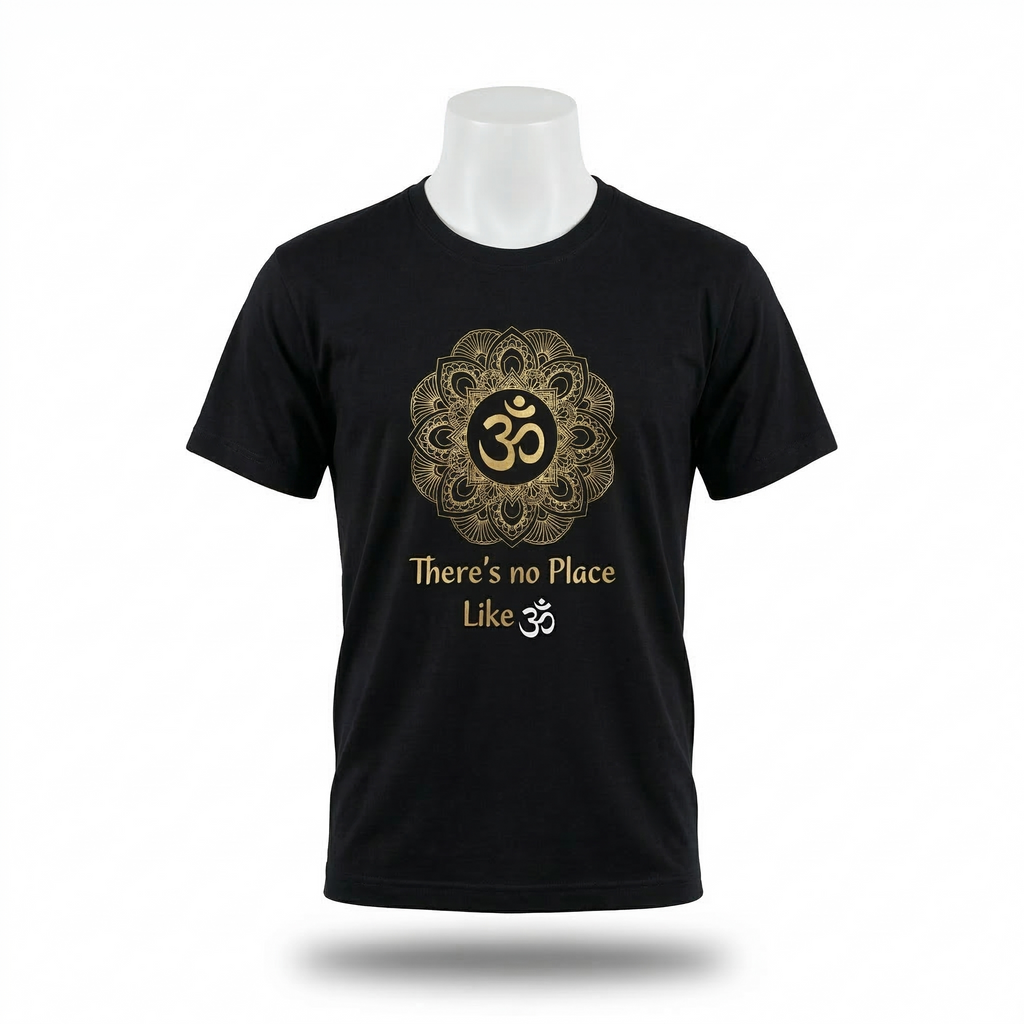 Unisex | 'Om' Cotton Yoga T-Shirt | half sleeve | round neck | stretchable loose fit