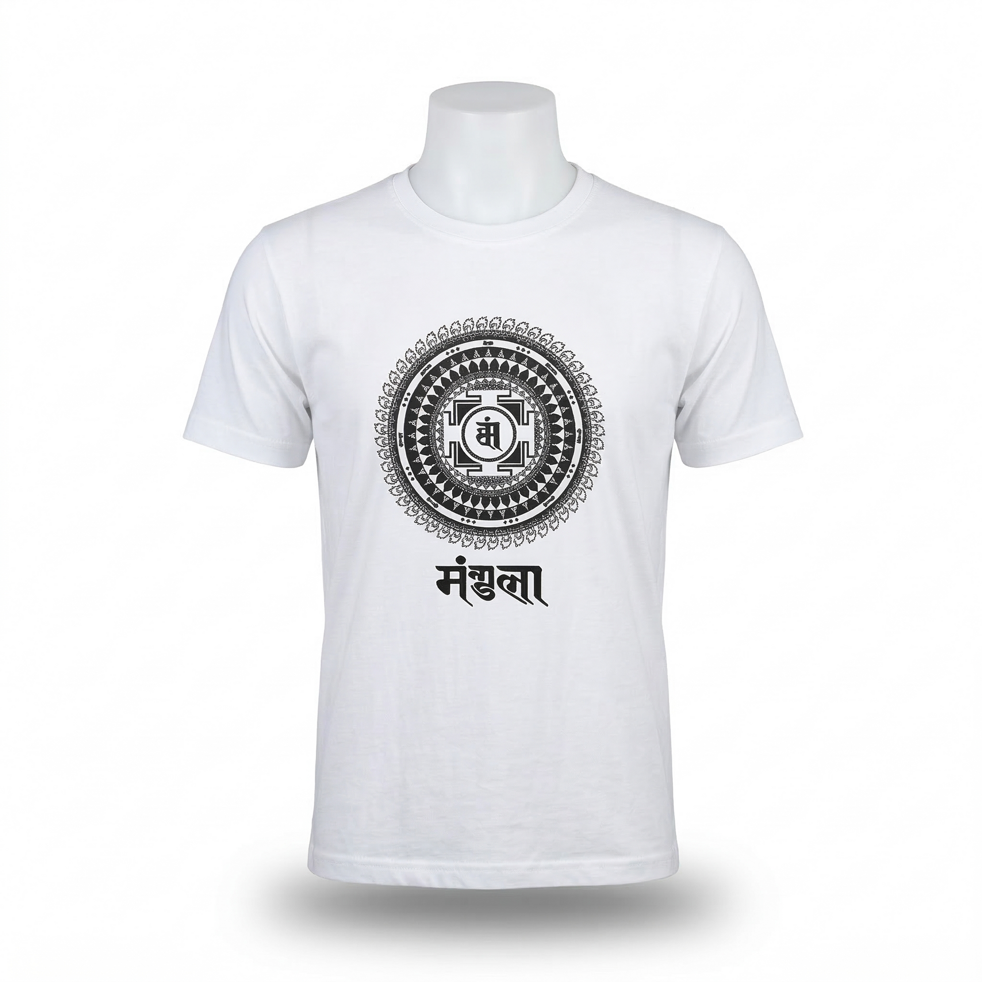 Unisex | 'Mandala' Cotton Yoga T-Shirt | half sleeve | round neck | stretchable loose fit