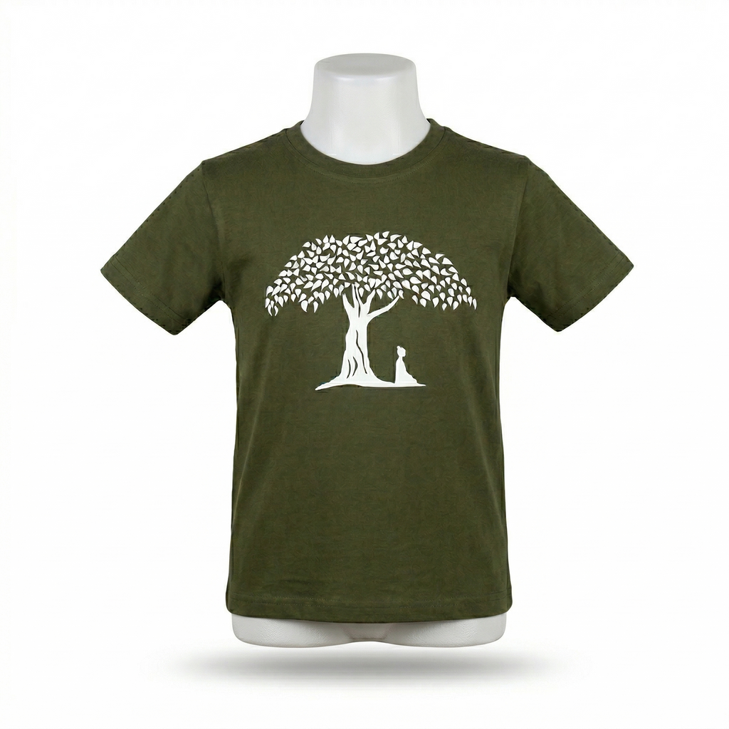 Kids | 'Buddha Tree' Cotton T-Shirt | round neck | intricate graphics