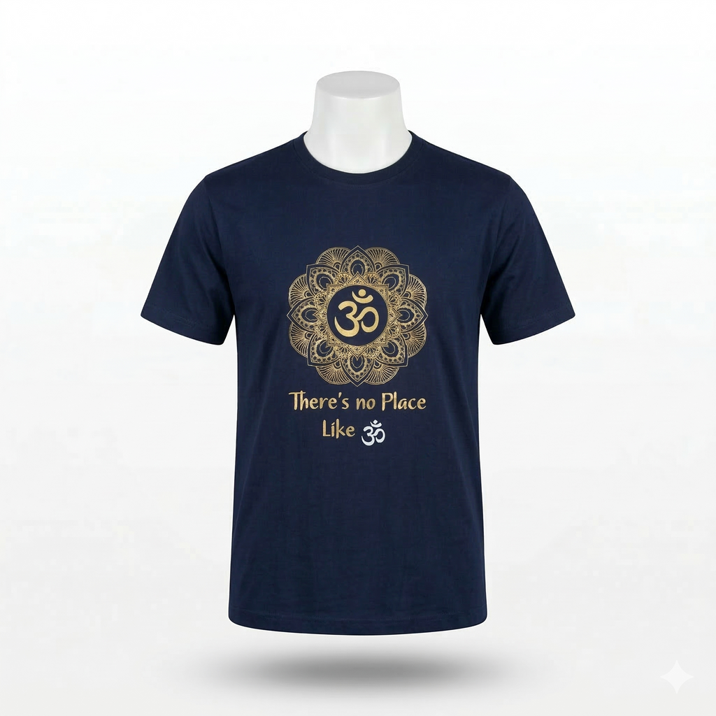 Unisex | 'Om' Cotton Yoga T-Shirt | half sleeve | round neck | stretchable loose fit
