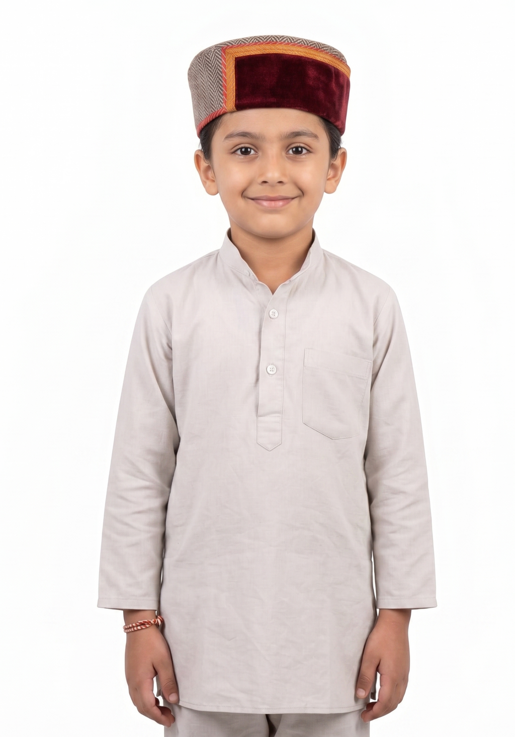 Traditional Woolen Himachali Topi / Cap- MAROON RED | Kullu style | handcrafted