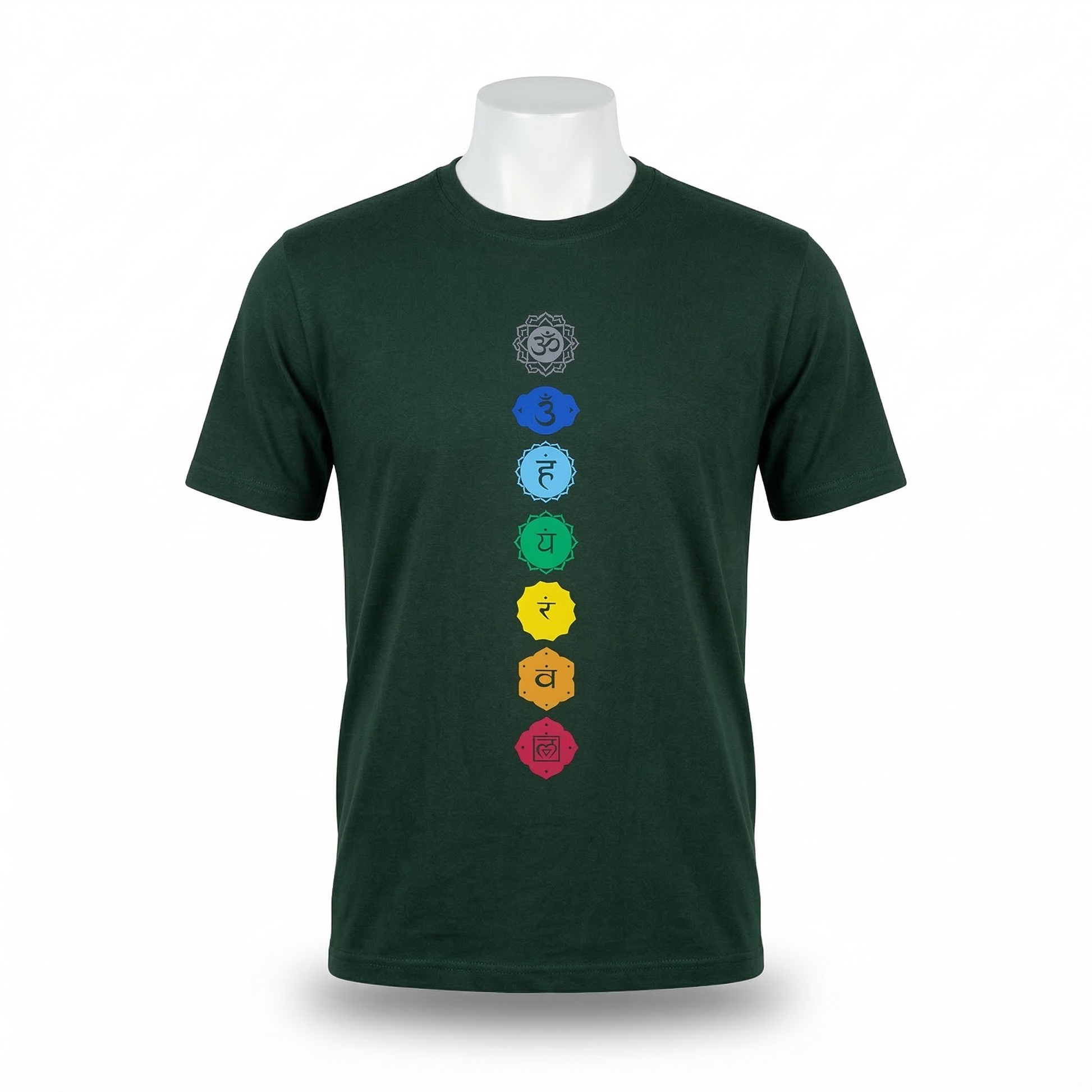 Unisex | '7-Chakra' Cotton Yoga T-Shirt | half sleeve | round neck | stretchable loose fit