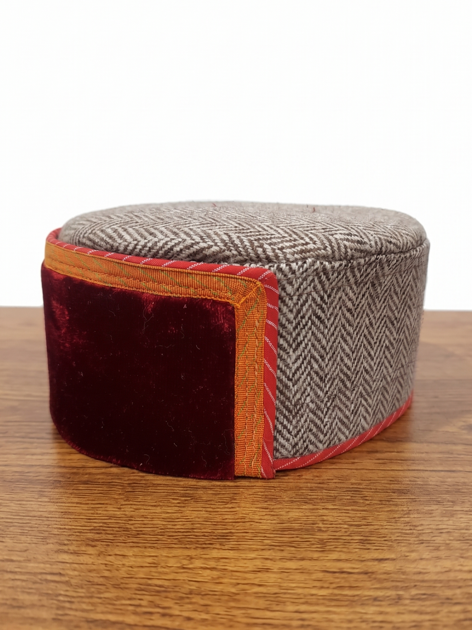 Traditional Woolen Himachali Topi / Cap- MAROON RED | Kullu style | handcrafted