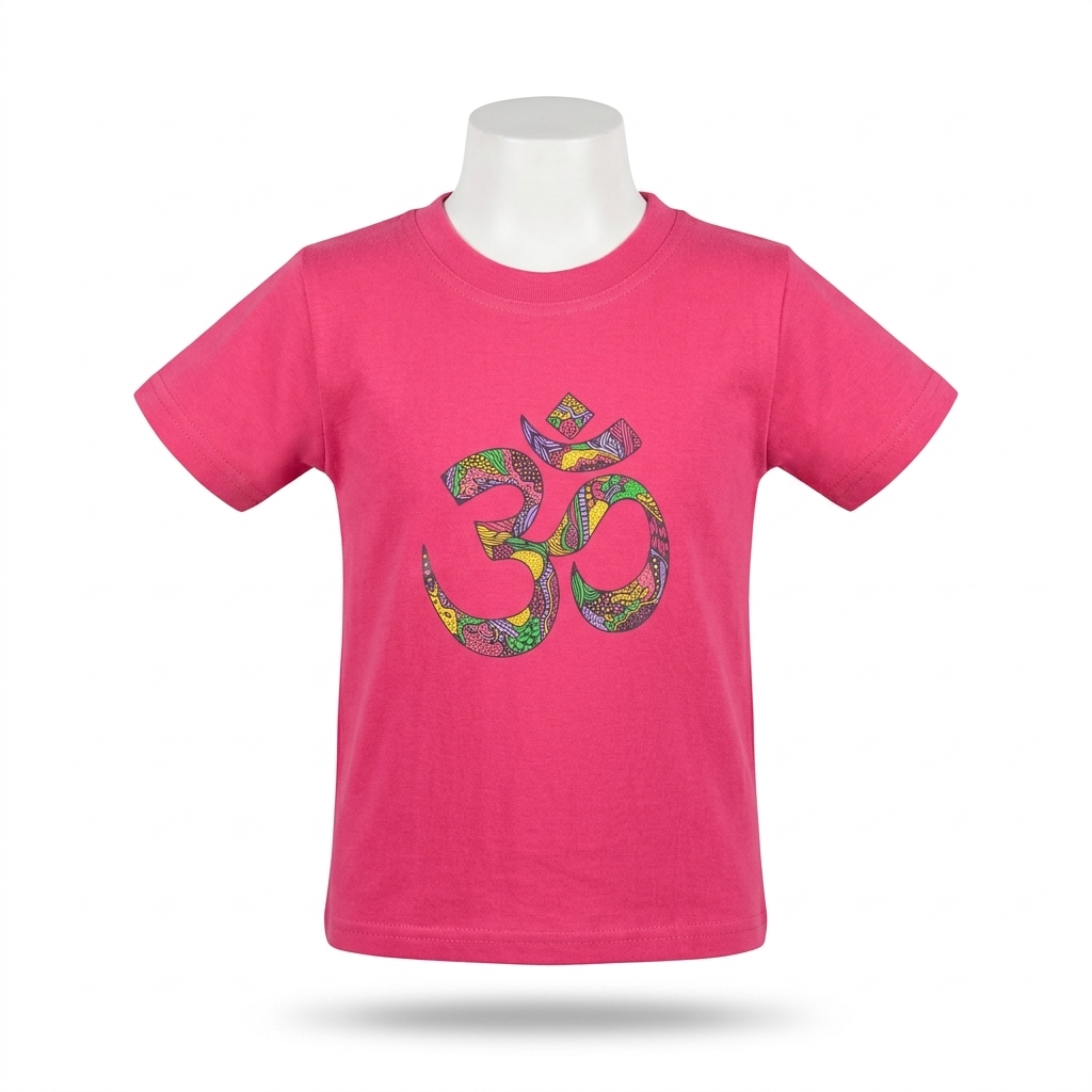 Kids | 'Multicolored Om' Cotton T-Shirt | round neck | intricate graphics