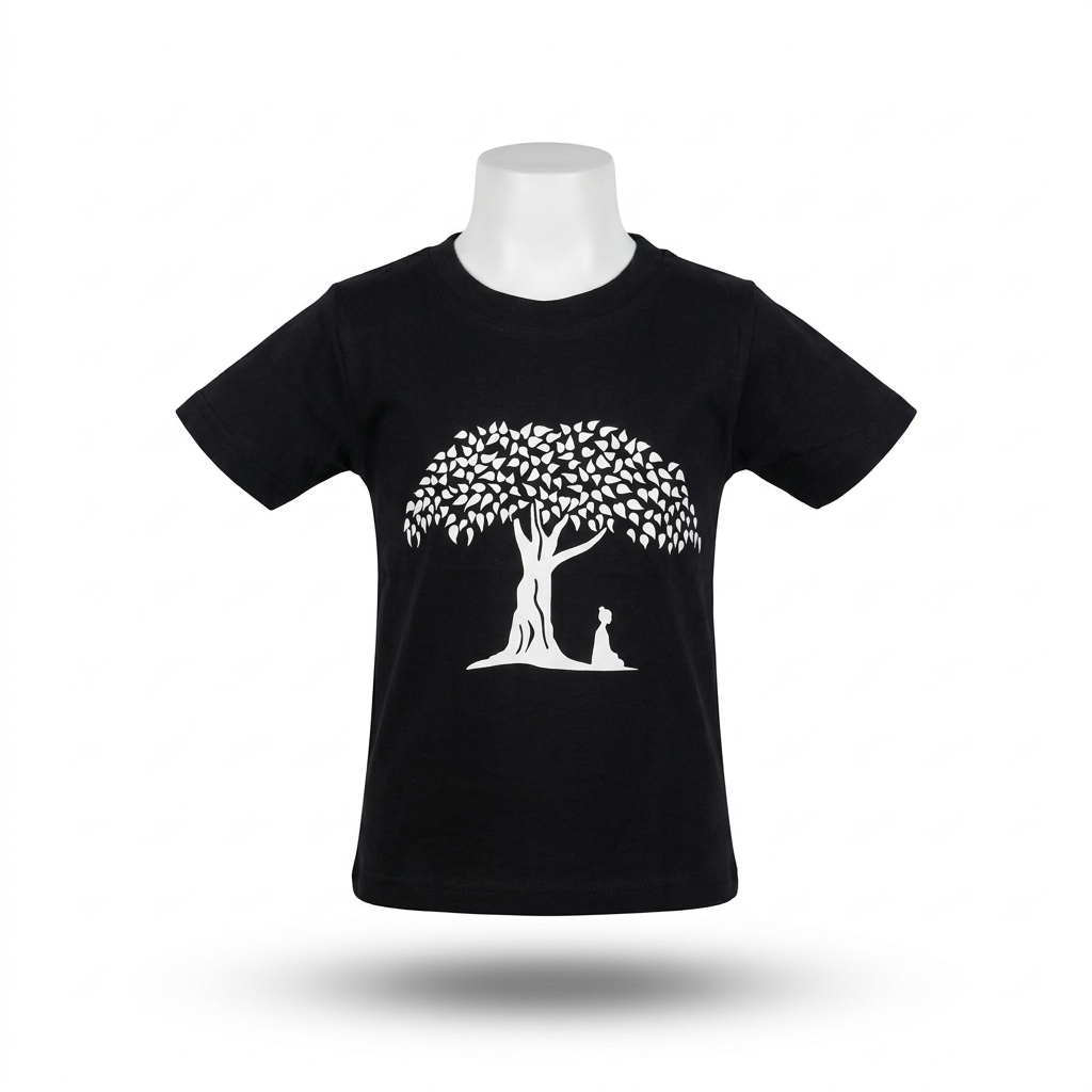 Kids | 'Buddha Tree' Cotton T-Shirt | round neck | intricate graphics