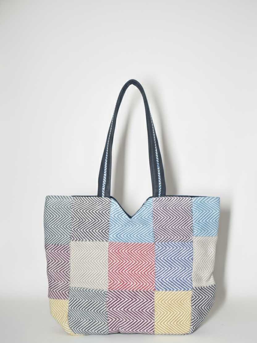 Cotton Tote Bag / Shopping Bag | assorted multicoloured & textured pattern | women