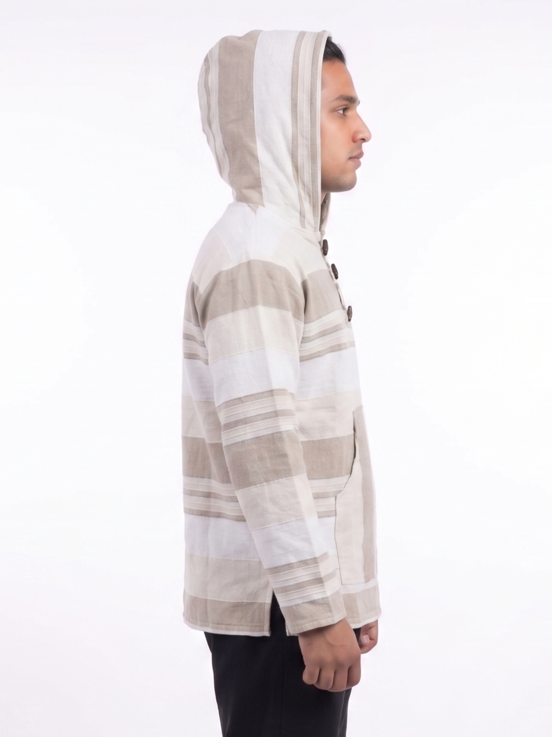 Unisex | Striped Cotton Hoodie | Indian Boho Funky style | kangaroo pocket | multicolored
