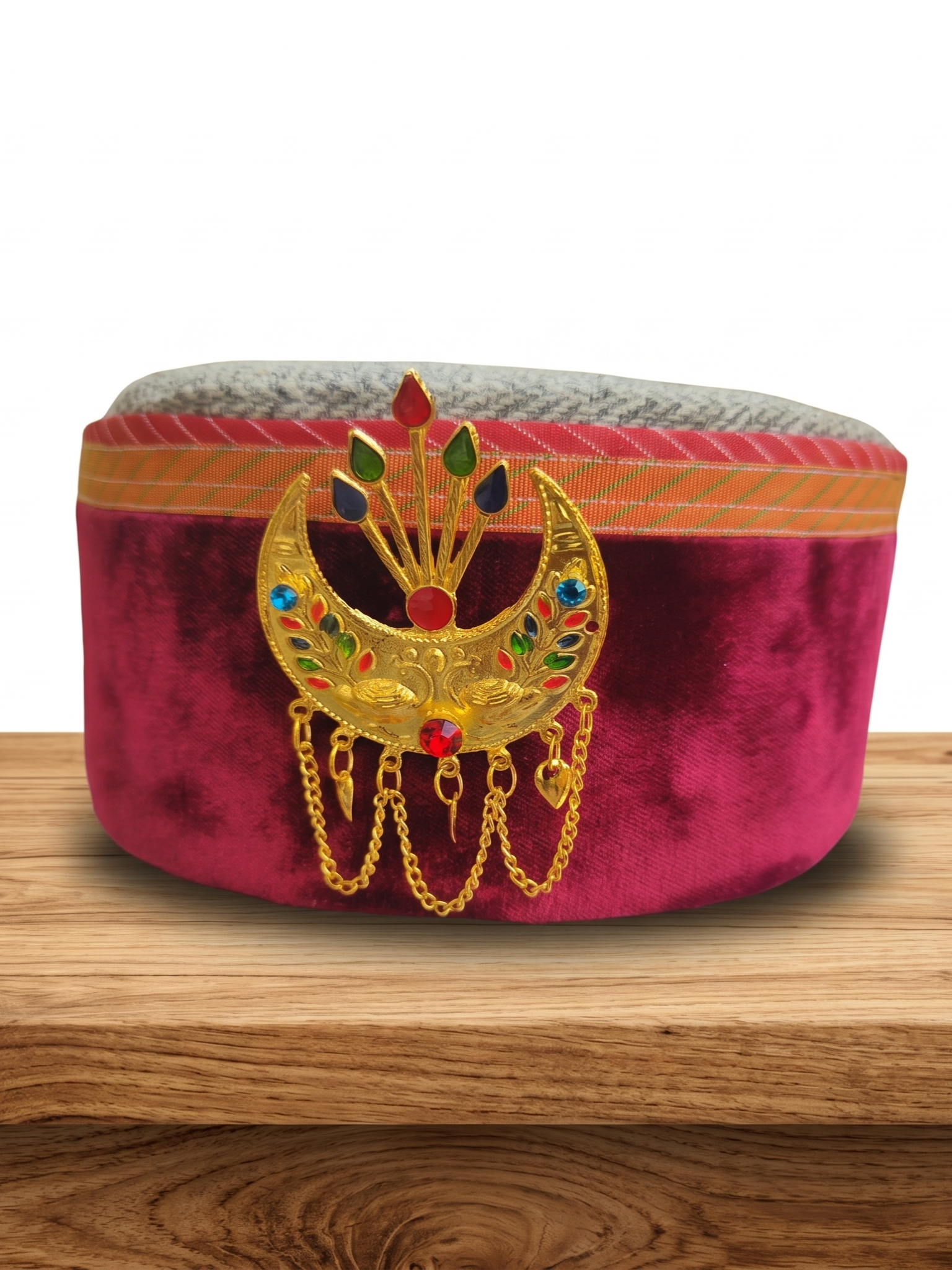 Traditional Woolen Himachali Topi / Cap- MAROON RED | Kullu style | handcrafted