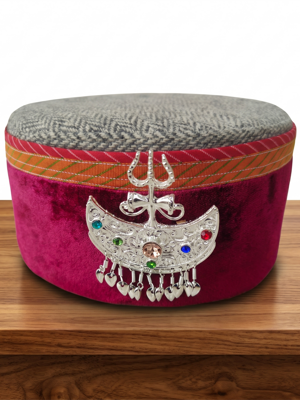 Traditional Woolen Himachali Topi / Cap- MAROON RED | Kullu style | handcrafted