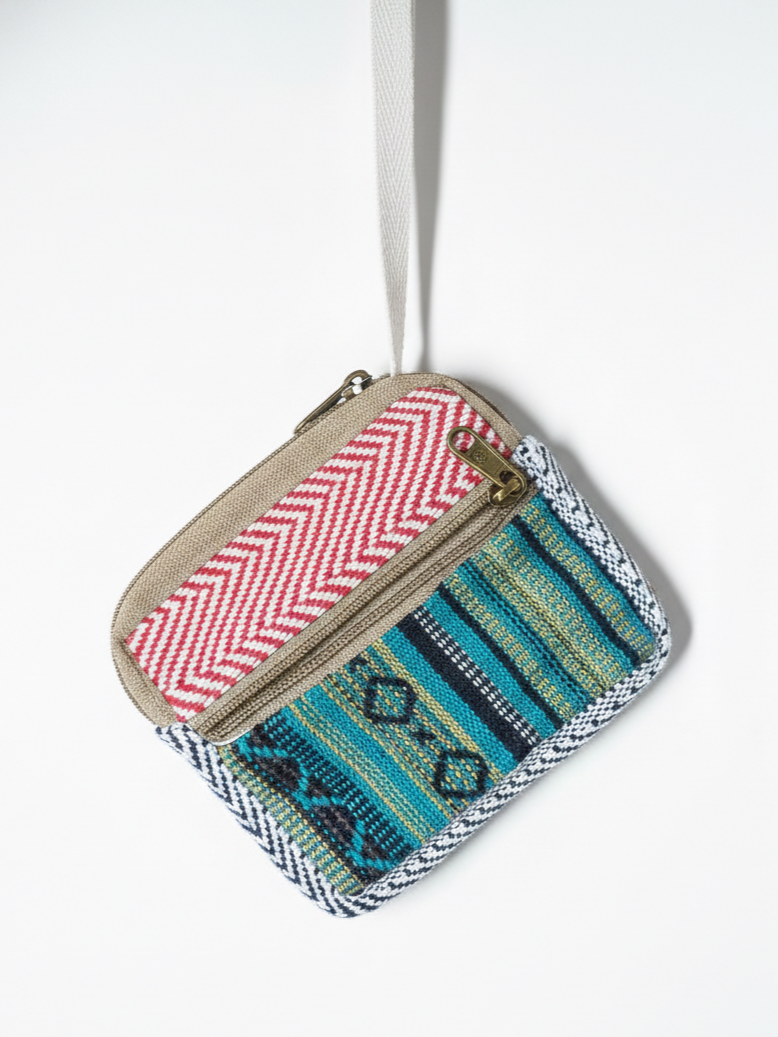 Cotton Square Wallet/ Pouch | assorted multicoloured & Textured pattern | women