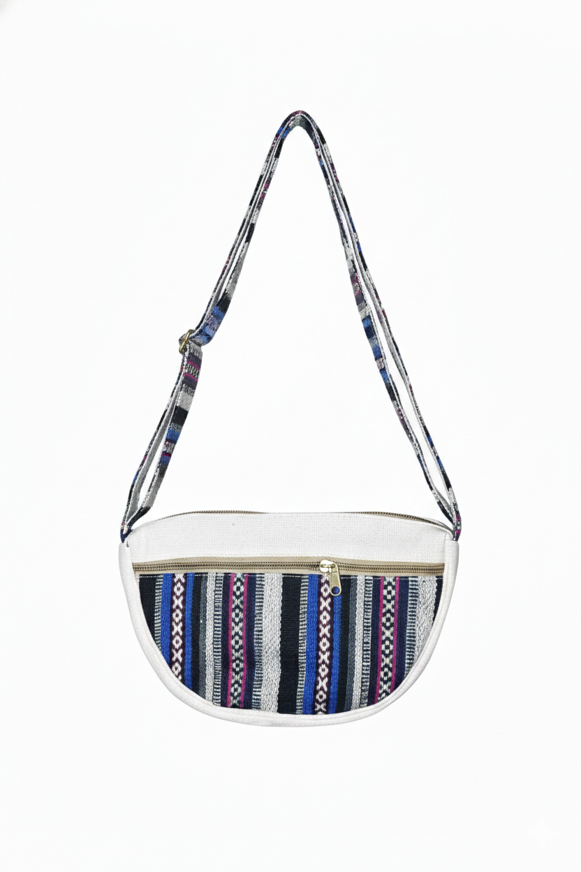 Cotton Boat Side / Hand Bag | assorted multicoloured & textured pattern | women