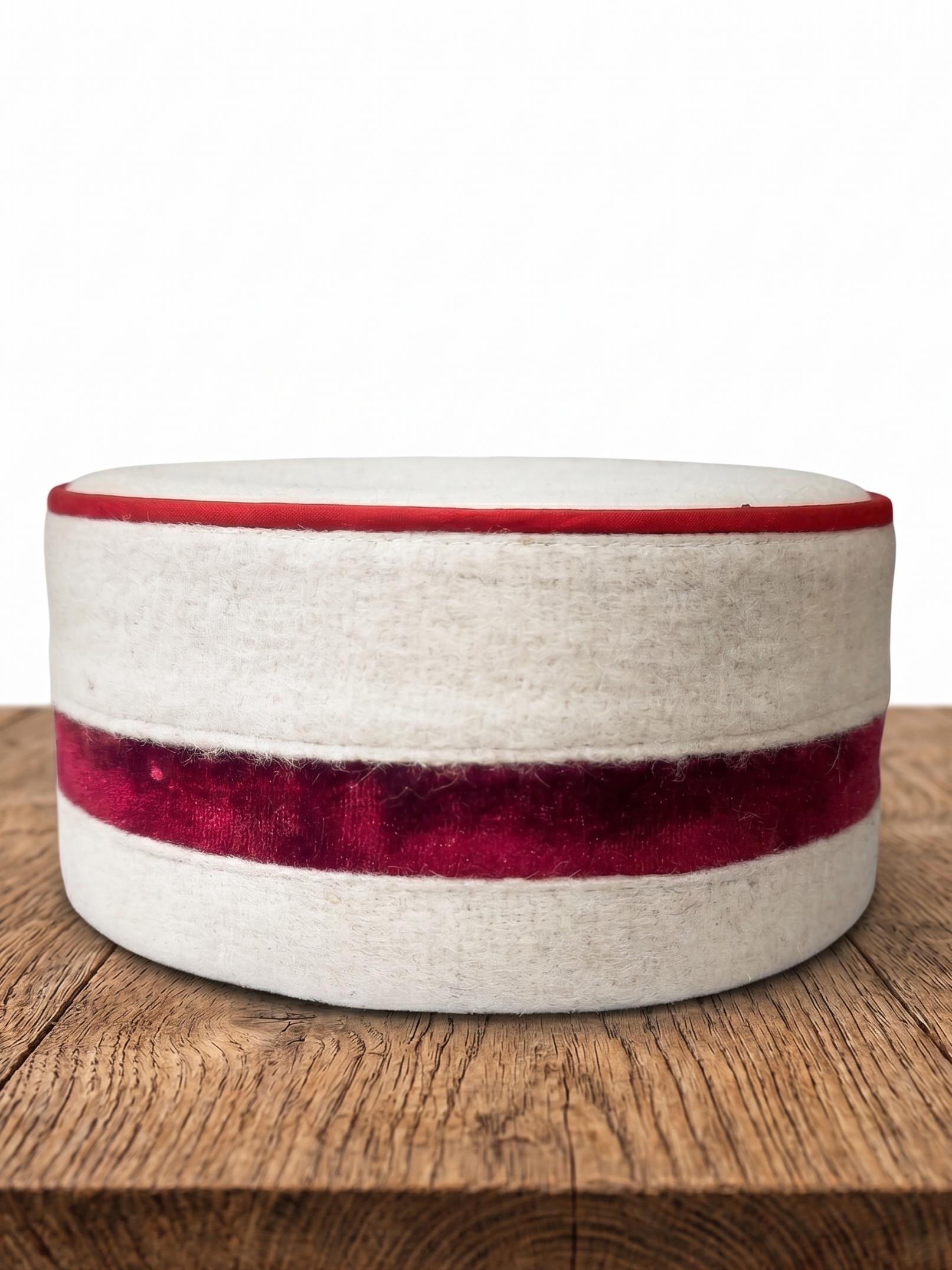 Traditional Himachali Woolen Topi / Cap- MALANA KINGRI (OFF-WHITE) | handcrafted | velvet motif