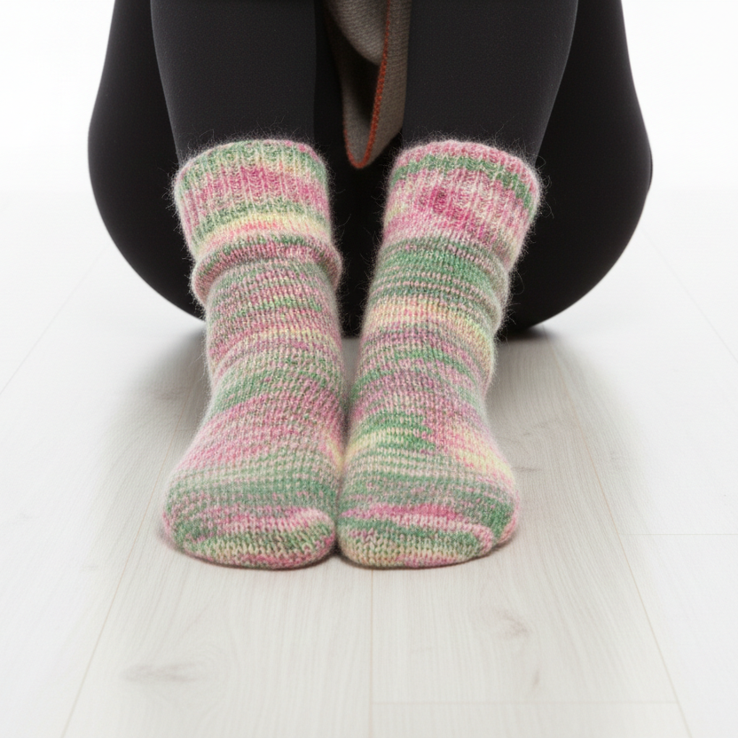 Unisex | Hand-knitted Woolen Socks| UK 4~7 | crew length | assorted multicoloured & textured pattern