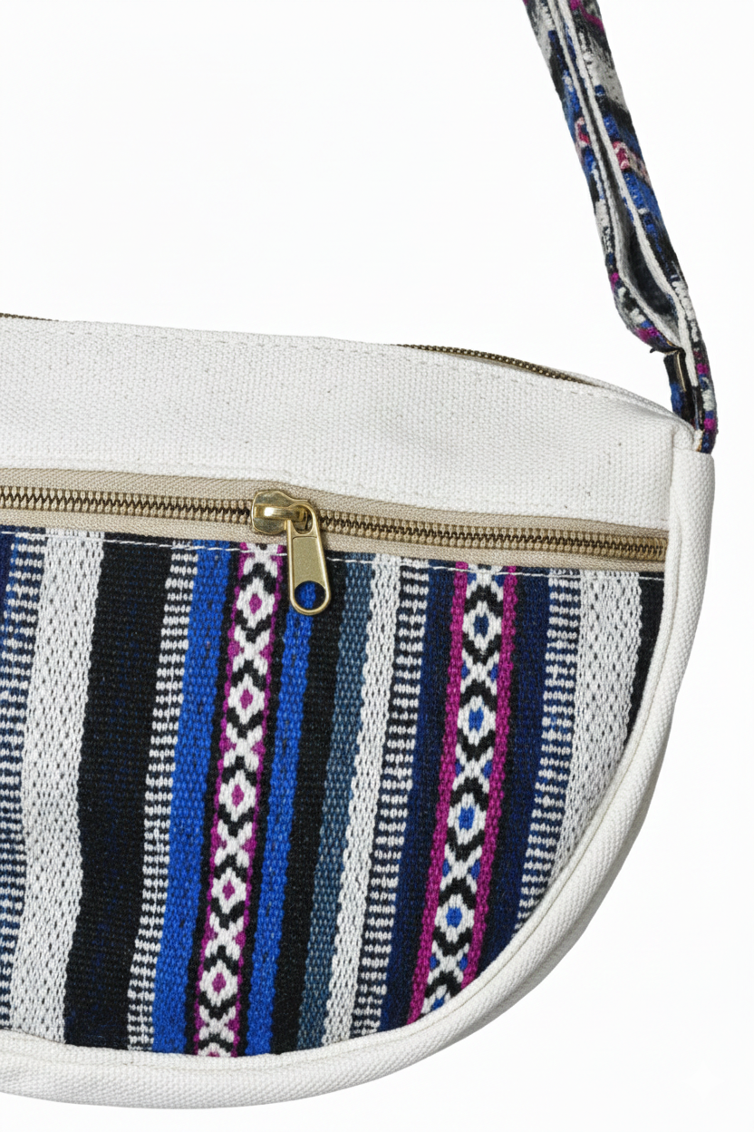 Cotton Boat Side / Hand Bag | assorted multicoloured & textured pattern | women