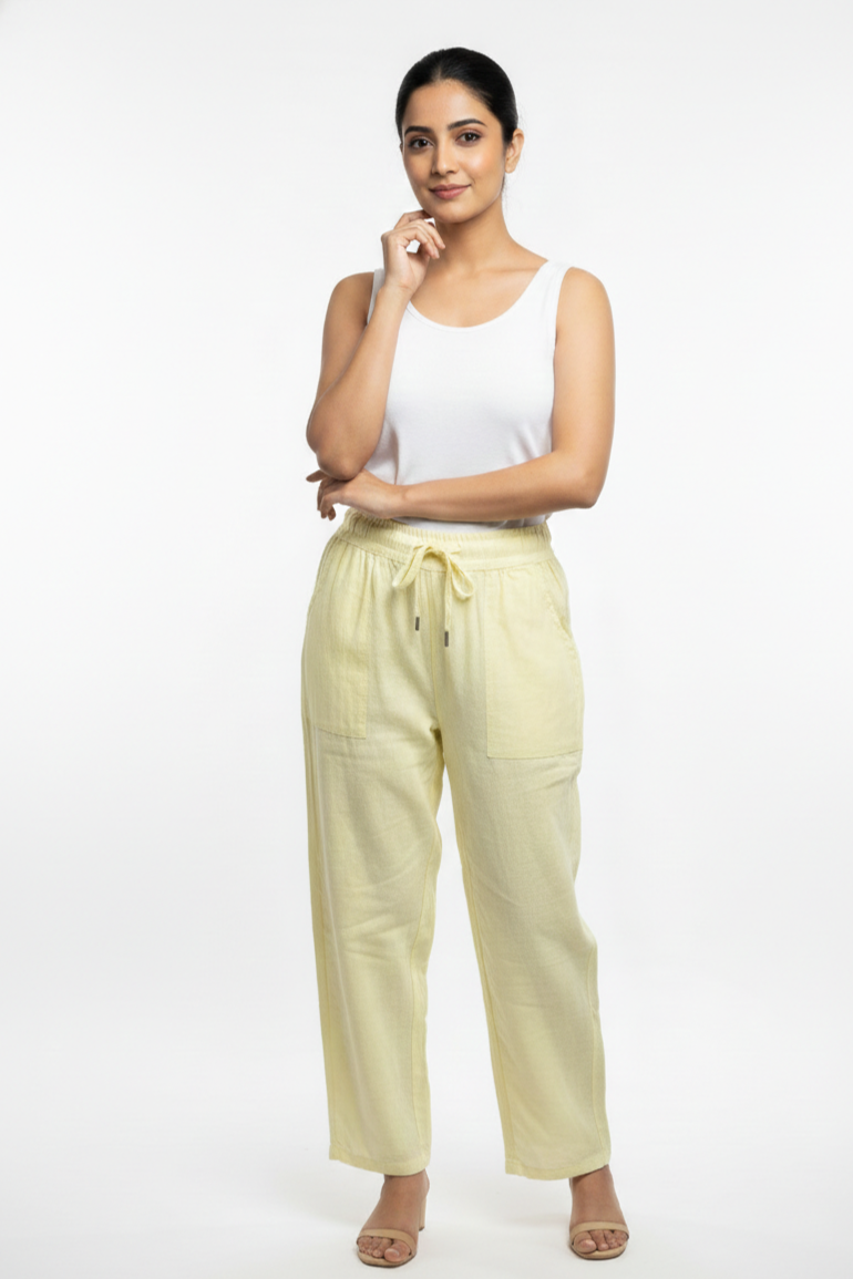 Women | Dosuti Cotton Wide-legged Pant | high-waisted | solid colour