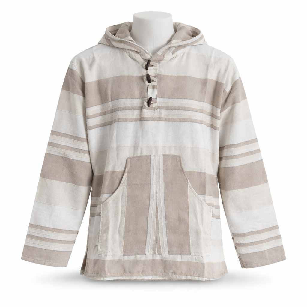 Unisex | Striped Cotton Hoodie | Indian Boho Funky style | kangaroo pocket | multicolored