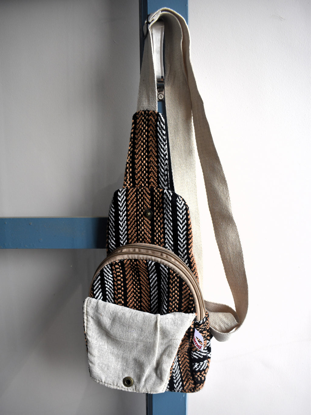 Cotton Chest Bag | assorted multicoloured & Textured pattern | crossbody sling | men