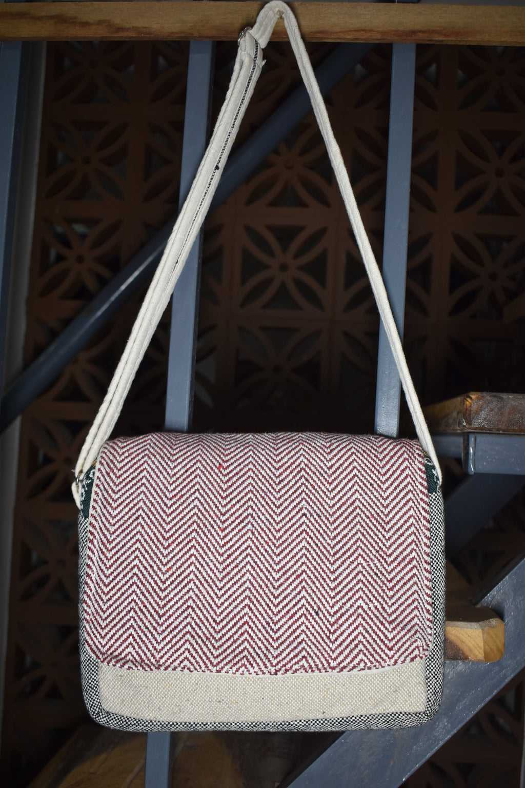 Cotton Flap Bag | assorted multicoloured & Textured pattern | shoulder strap | unisex