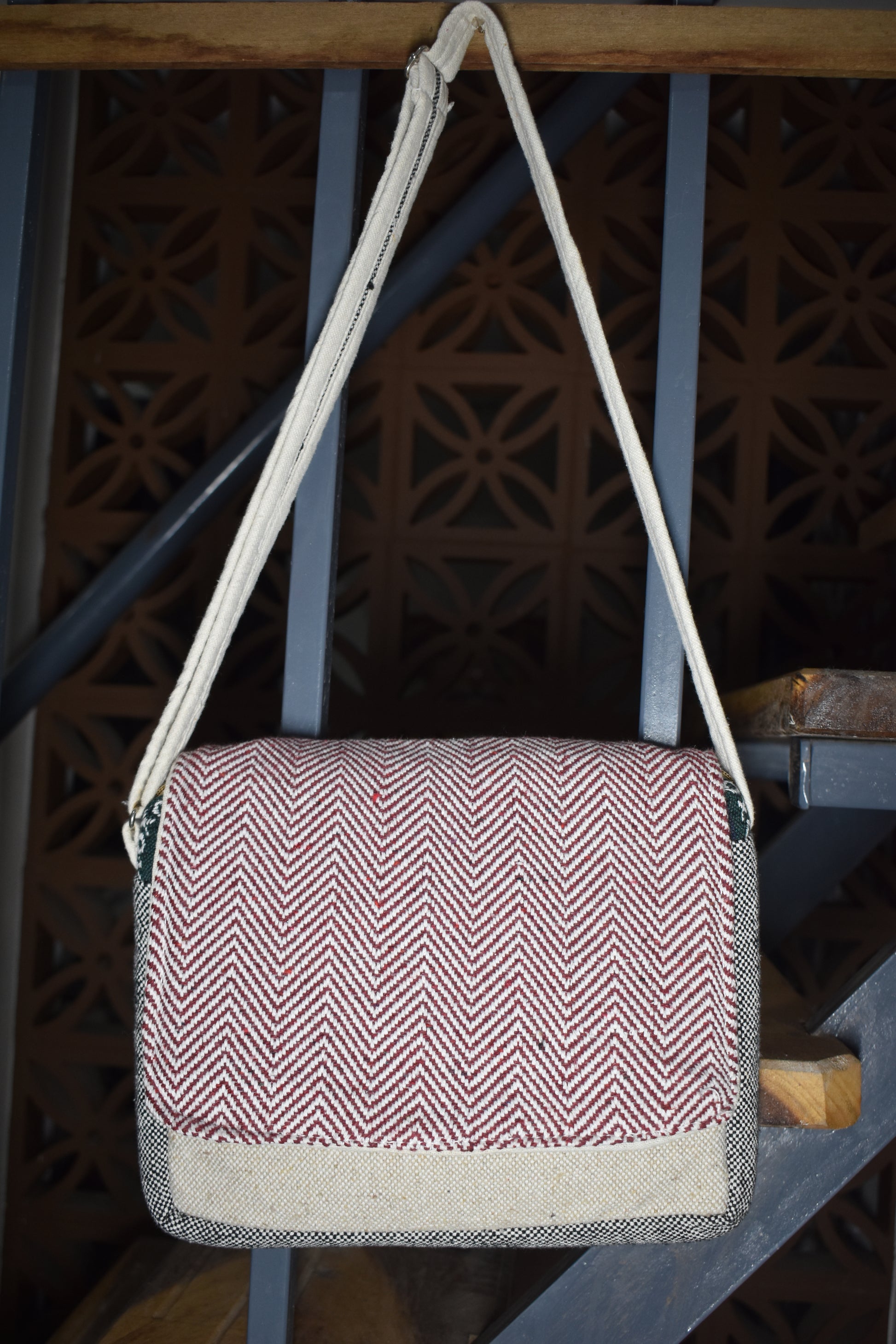 Cotton Flap Bag | assorted multicoloured & Textured pattern | shoulder strap | unisex