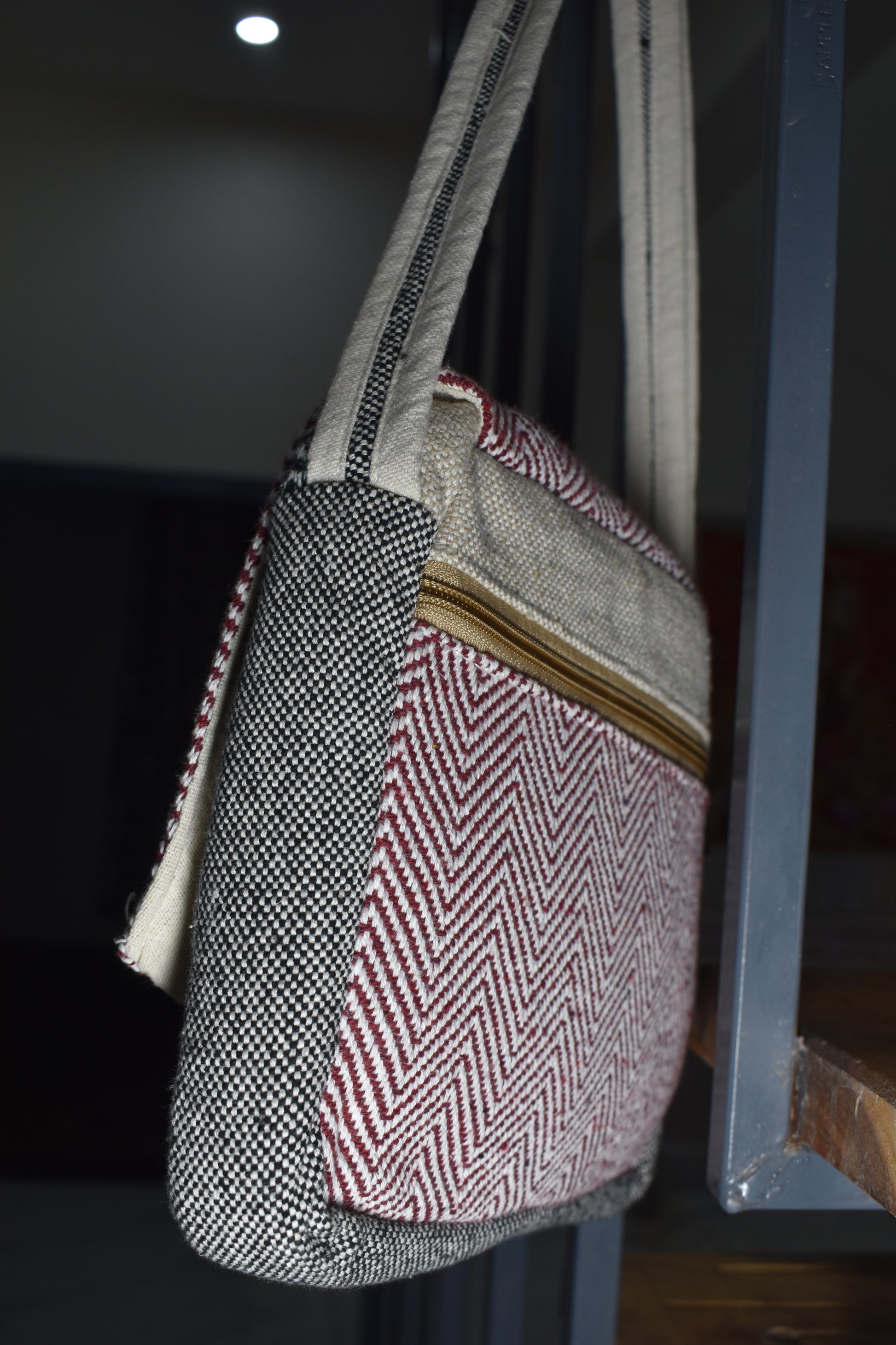 Cotton Flap Bag | assorted multicoloured & Textured pattern | shoulder strap | unisex