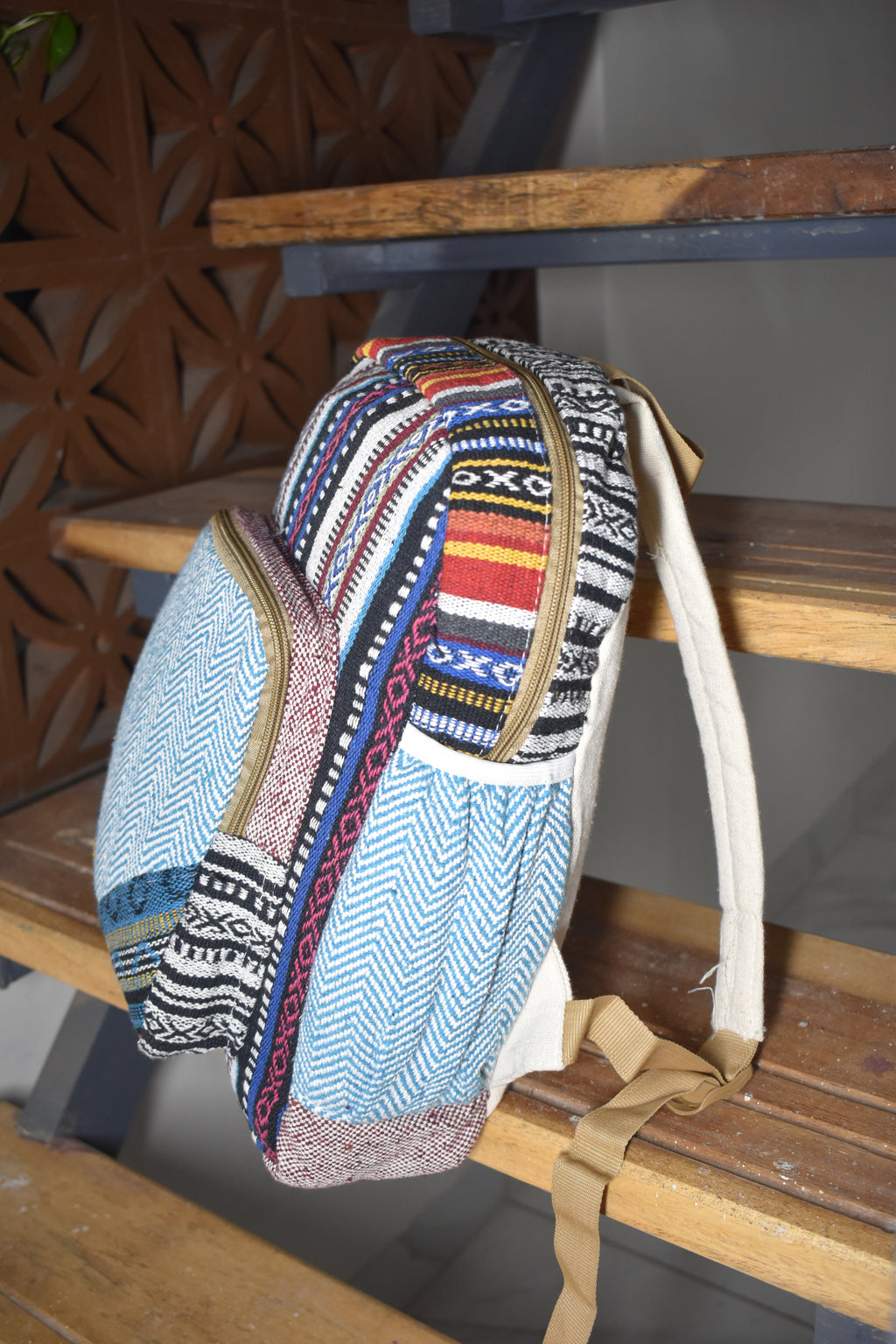 Cotton Bag Pack | assorted multicoloured & textured pattern | medium size | unisex