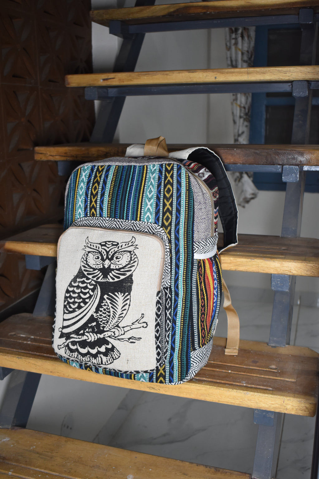 Block-printed Cotton Bag Pack | assorted multicoloured & textured pattern | large size | unisex