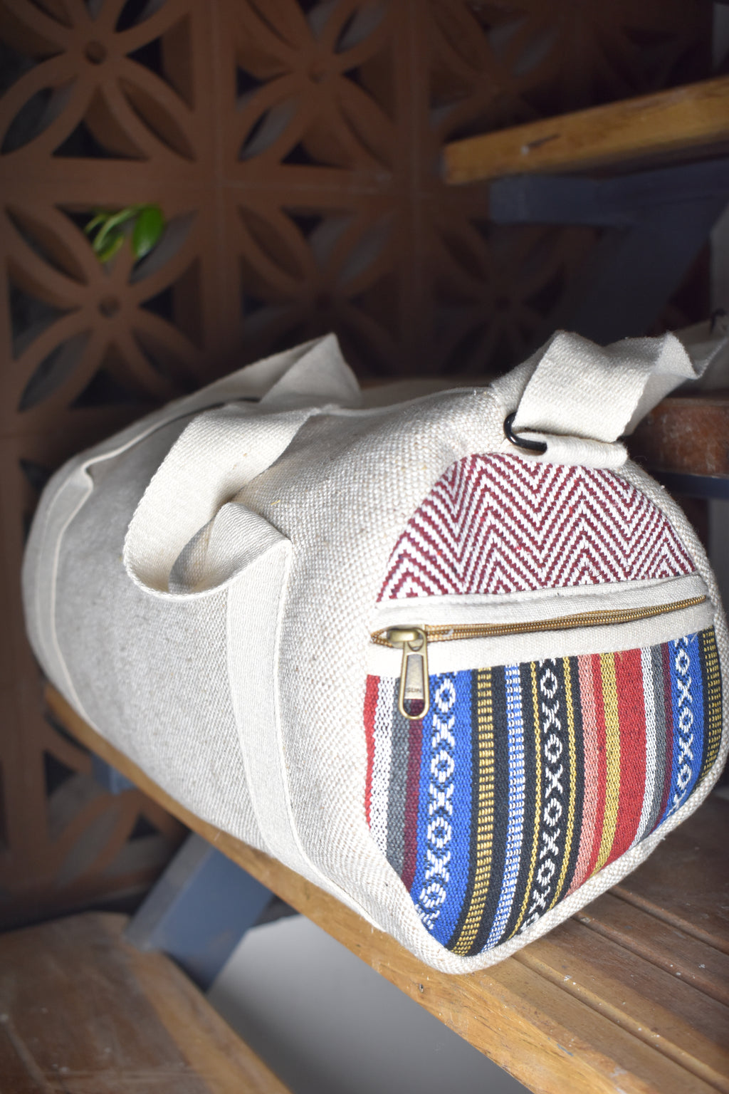 Cotton Duffle Bag | assorted multicoloured & textured pattern | multi-utility design| unisex