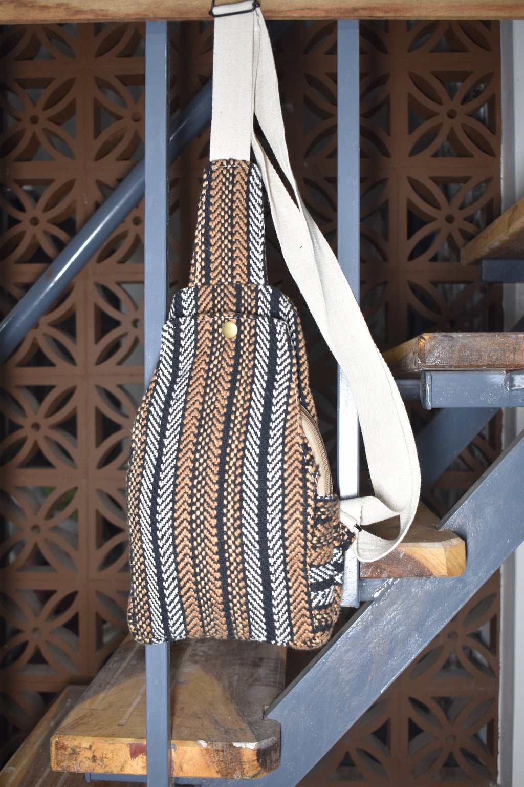 Cotton Chest Bag | assorted multicoloured & Textured pattern | crossbody sling | men