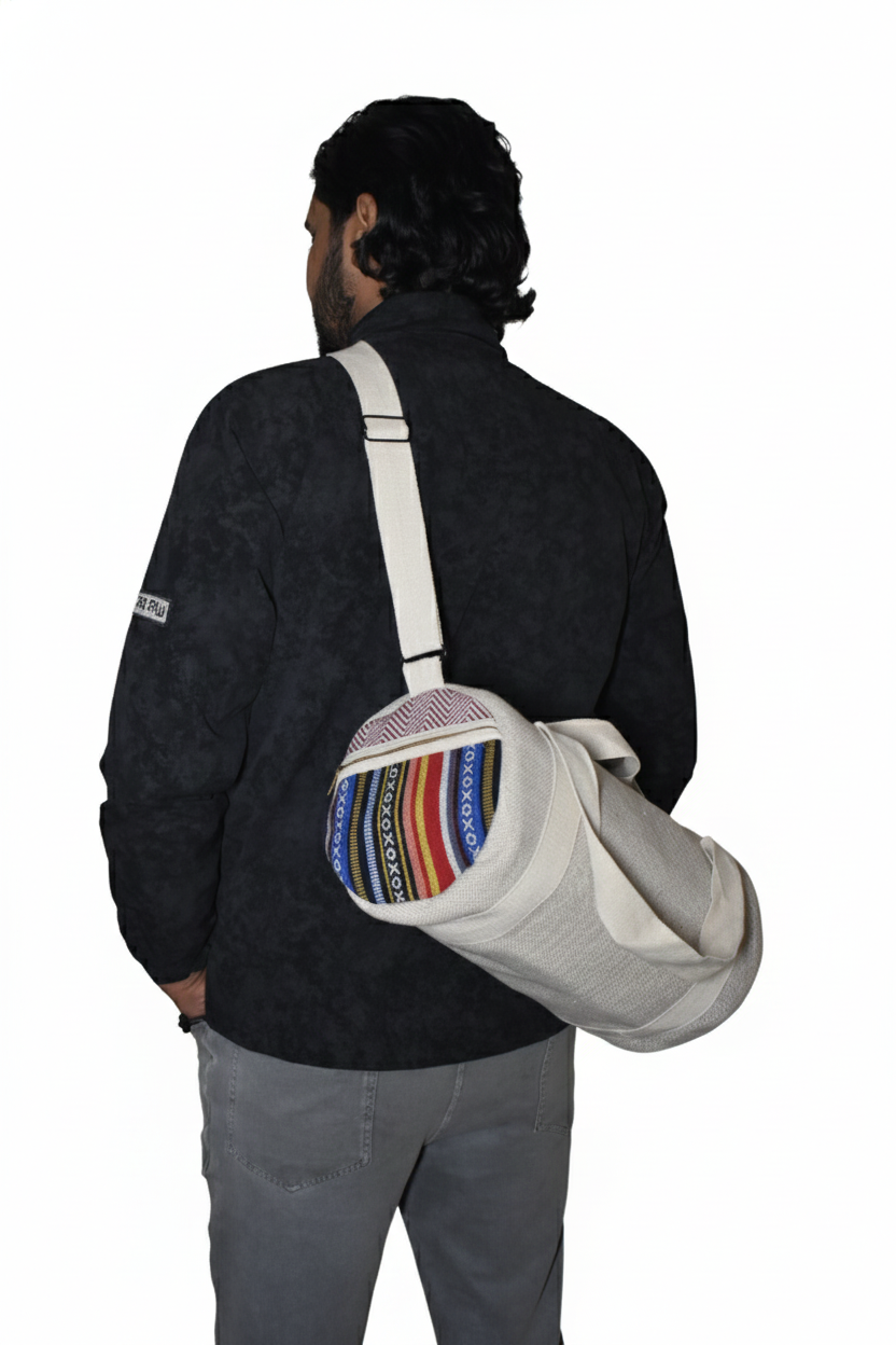 Cotton Duffle Bag | assorted multicoloured & textured pattern | multi-utility design| unisex