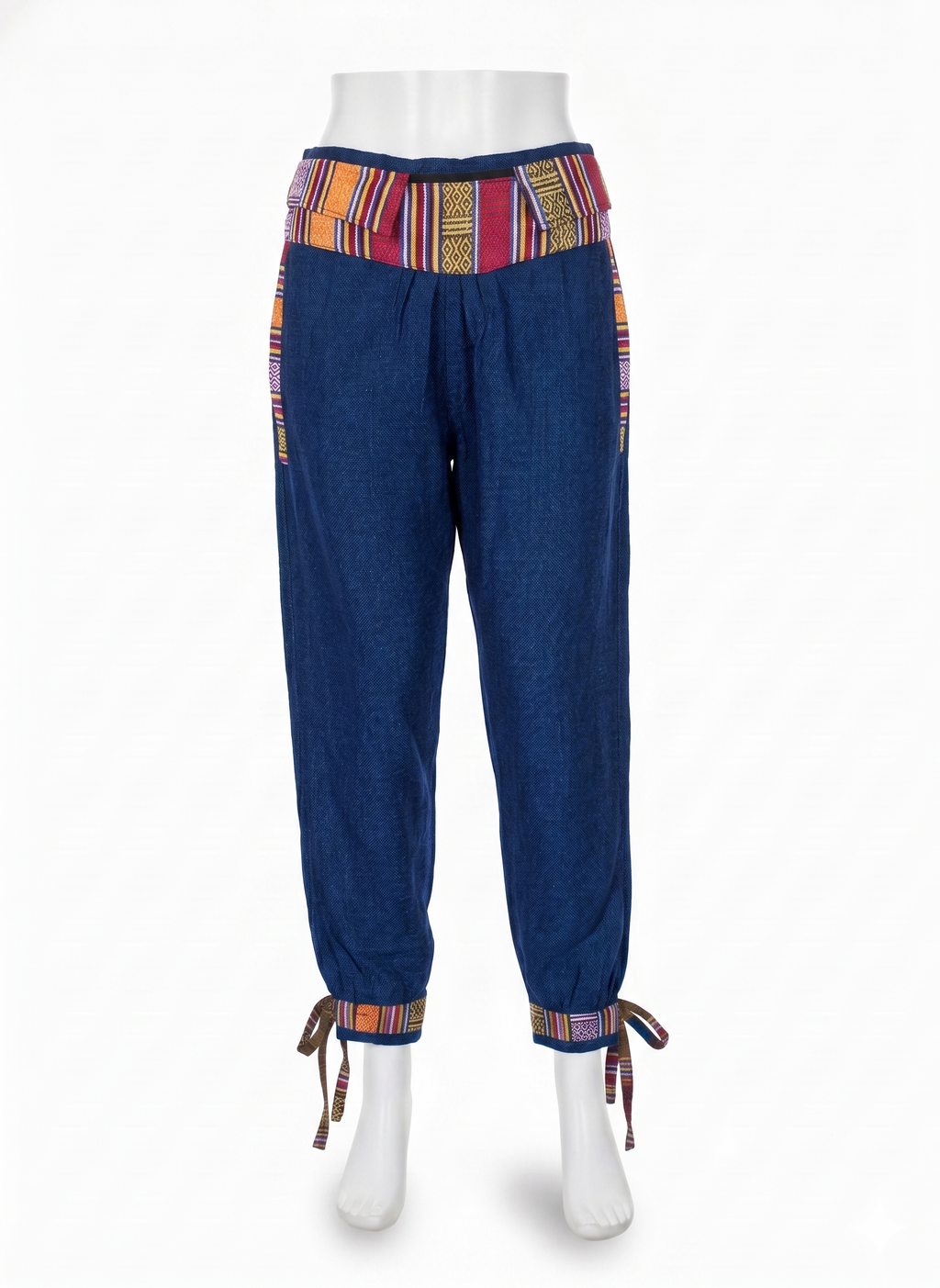Unisex | Himalayan Patti Khadi Bottom Tie Pant | Bhutani/ Nepali trim | zipped money belt