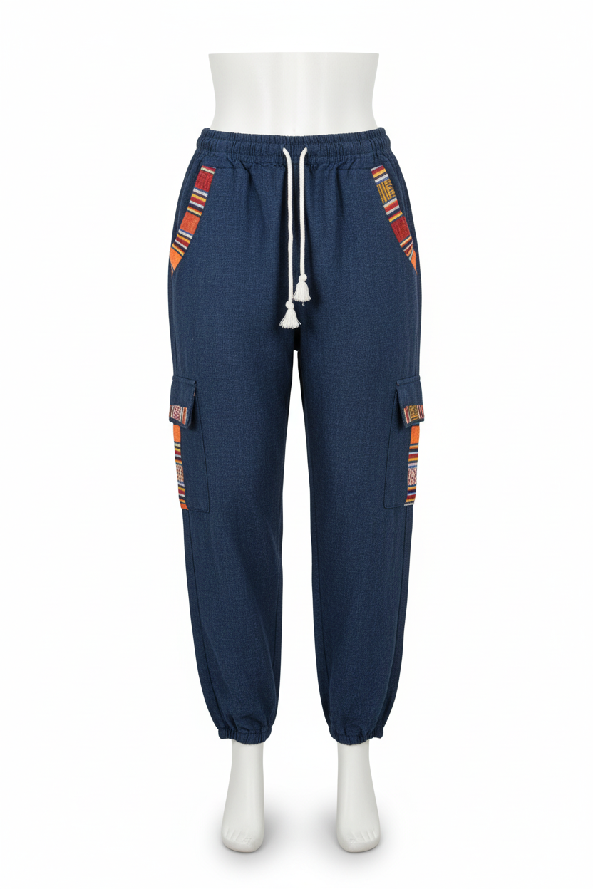 Unisex | Himalayan Patti Khadi Cotton Cargo Pant | side pockets | plain