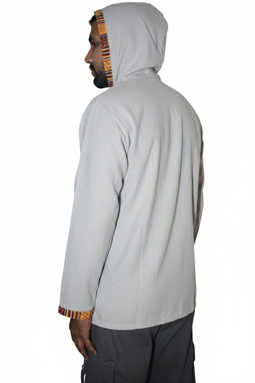 Unisex | Himalayan Patti Khadi Hoodie | kangaroo pocket | block print