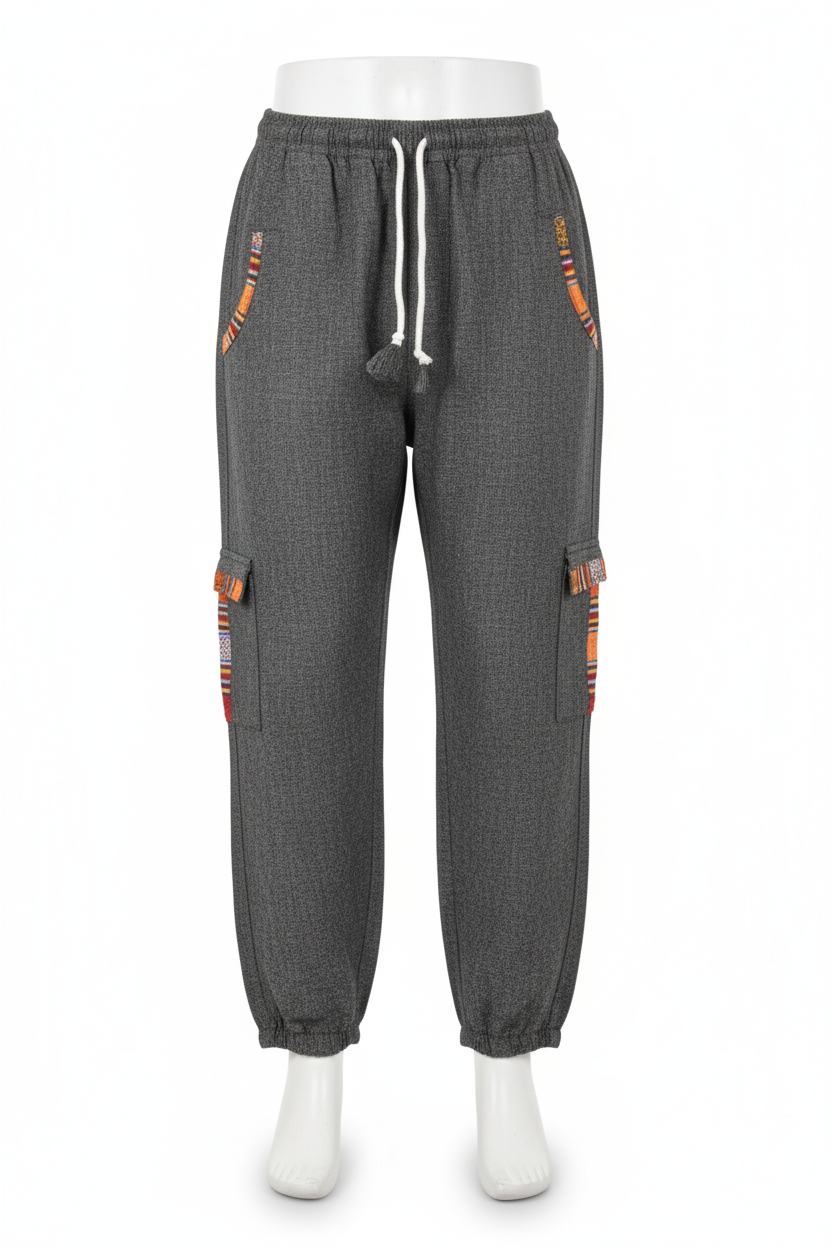 Unisex | Himalayan Patti Khadi Cotton Cargo Pant | side pockets | plain