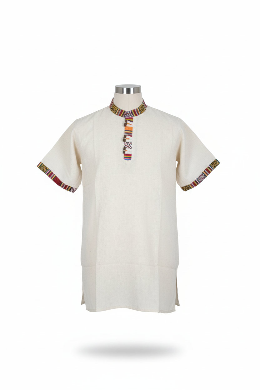 Unisex | Himalayan Patti Khadi Kurta | half sleeve | waist length | plain