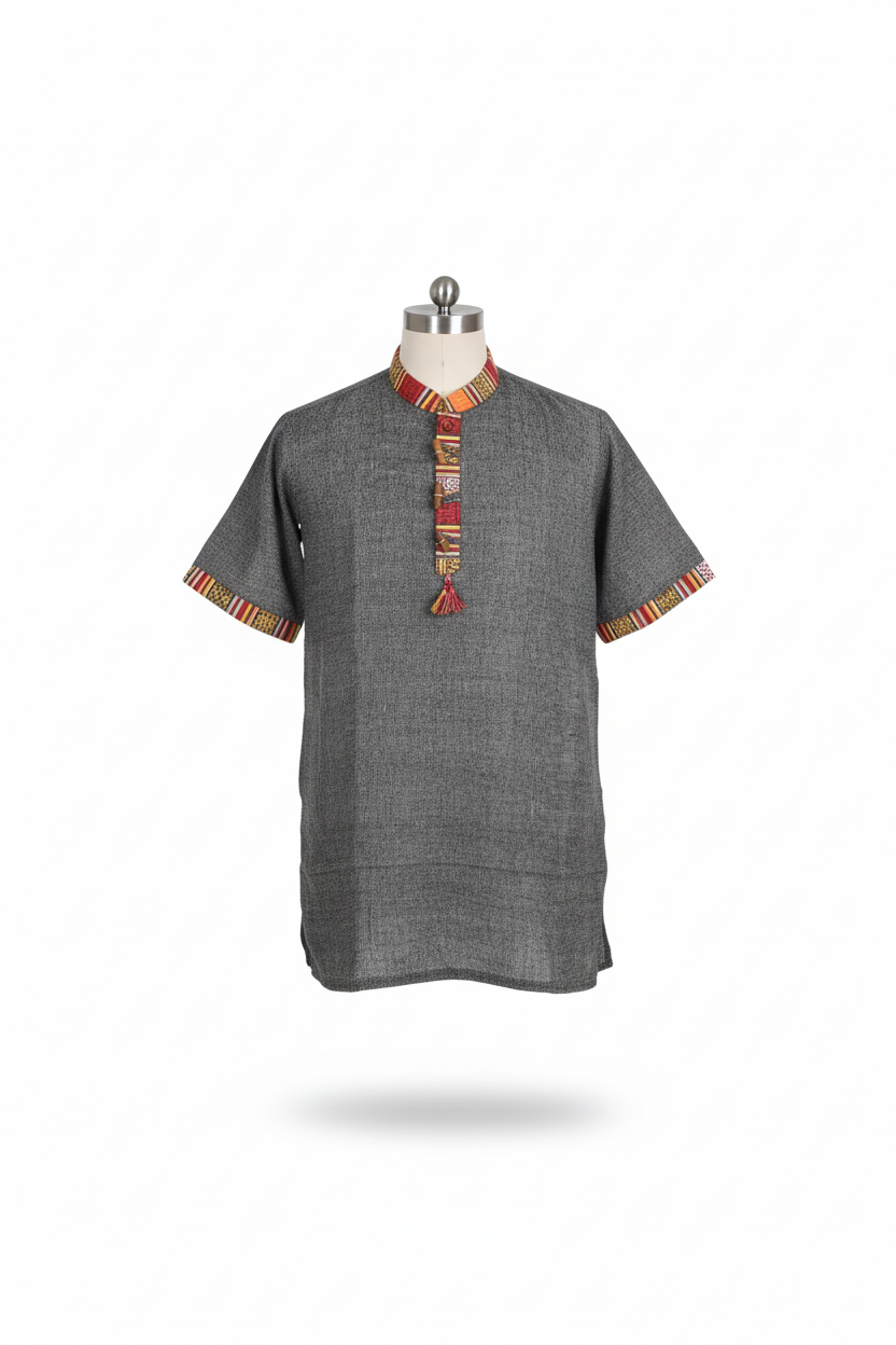 Unisex | Himalayan Patti Khadi Kurta | half sleeve | waist length | plain