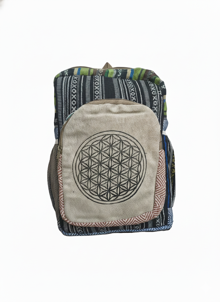 Block-printed Cotton Bag Pack | assorted multicoloured & textured pattern | medium size | unisex