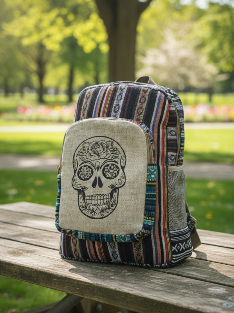 Block-printed Cotton Bag Pack | assorted multicoloured & textured pattern | medium size | unisex