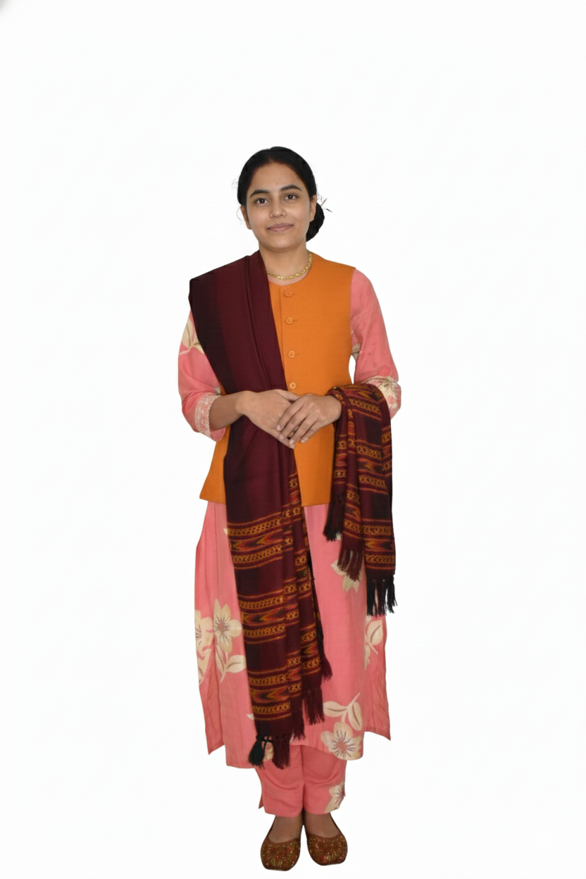 Women | Traditional Kullu Woolen Shawl | GI Tagged | 3-Patti Design | handloom