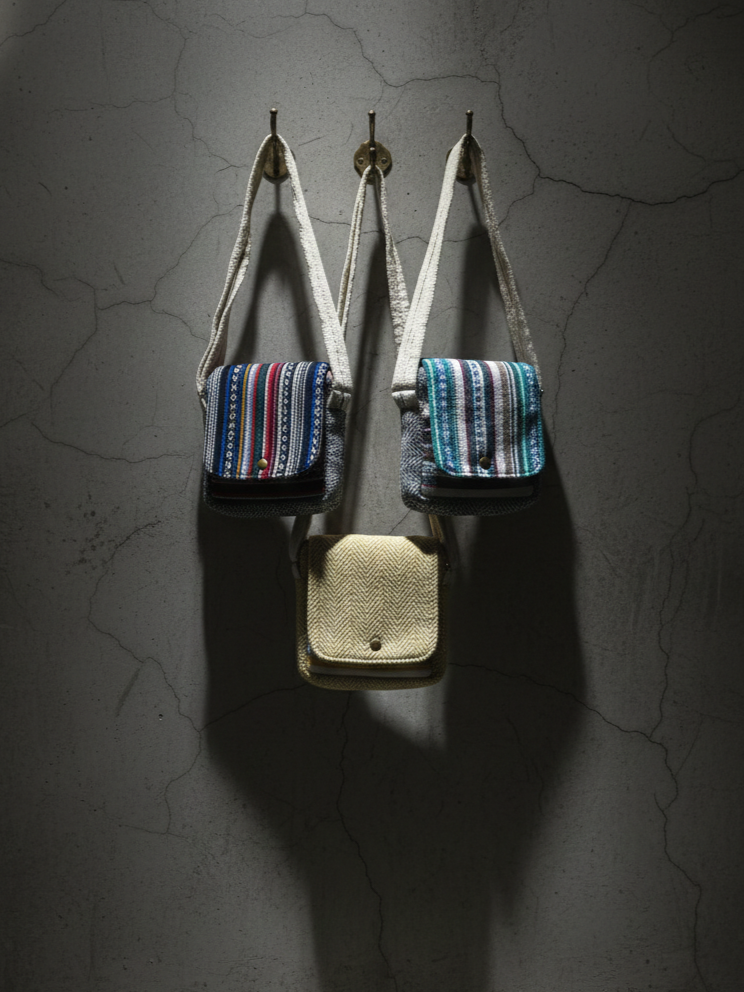 Cotton Square Flap Bag | assorted multicoloured & Textured pattern | shoulder sling | women