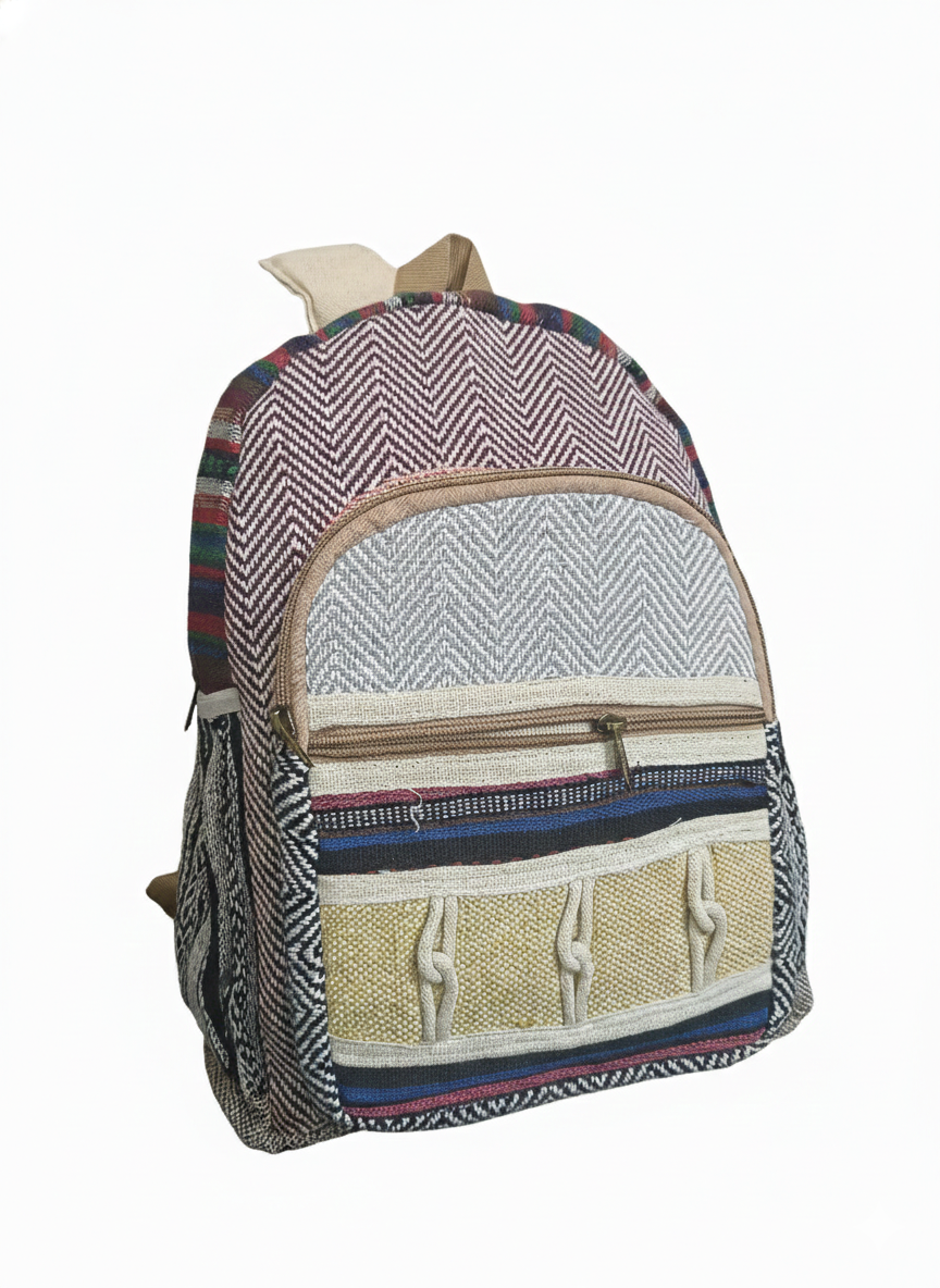 Cotton Bag Pack | assorted multicoloured & textured pattern | medium size | unisex