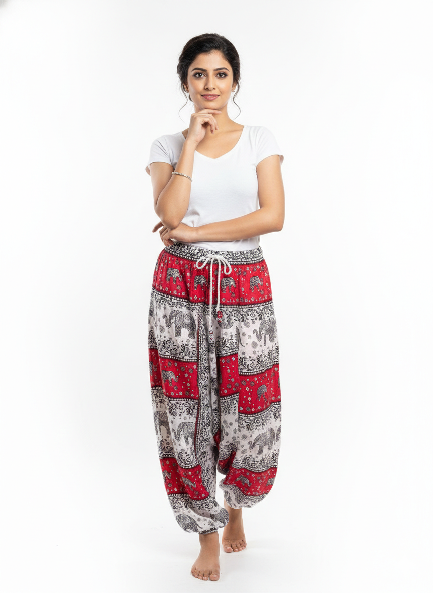 Women | Rayon Afghani Harem Pant/ Pajama | Boho Yoga Pant | Elephant/ Camel print